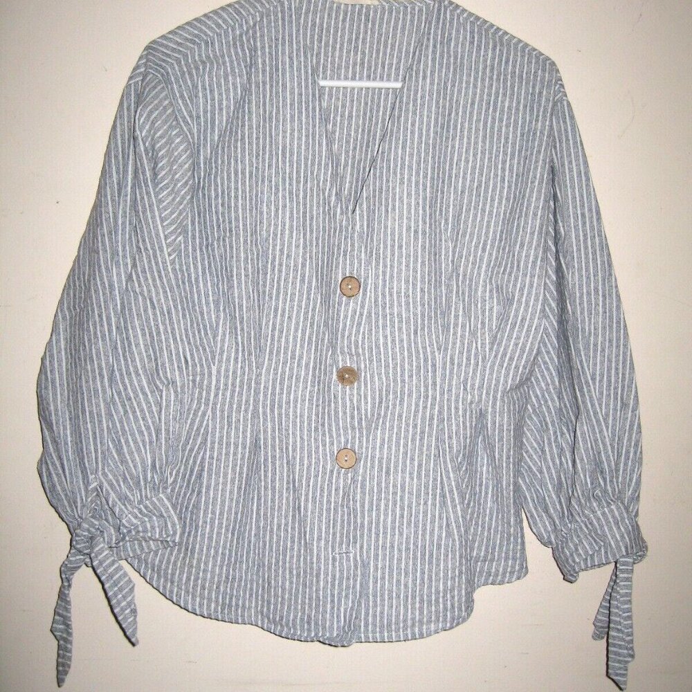 HUMMINGBIRD cotton blend striped blazer top size M
